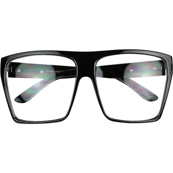 Oversized Flat Top Trendy Square Trapezoid Shape Fashion Mens Womens Sunglasses - Picture 2 of 5